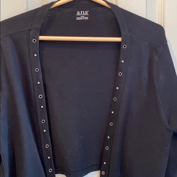 Ana Black Long Sleeve Cotton Shrug - Picture 3 of 6